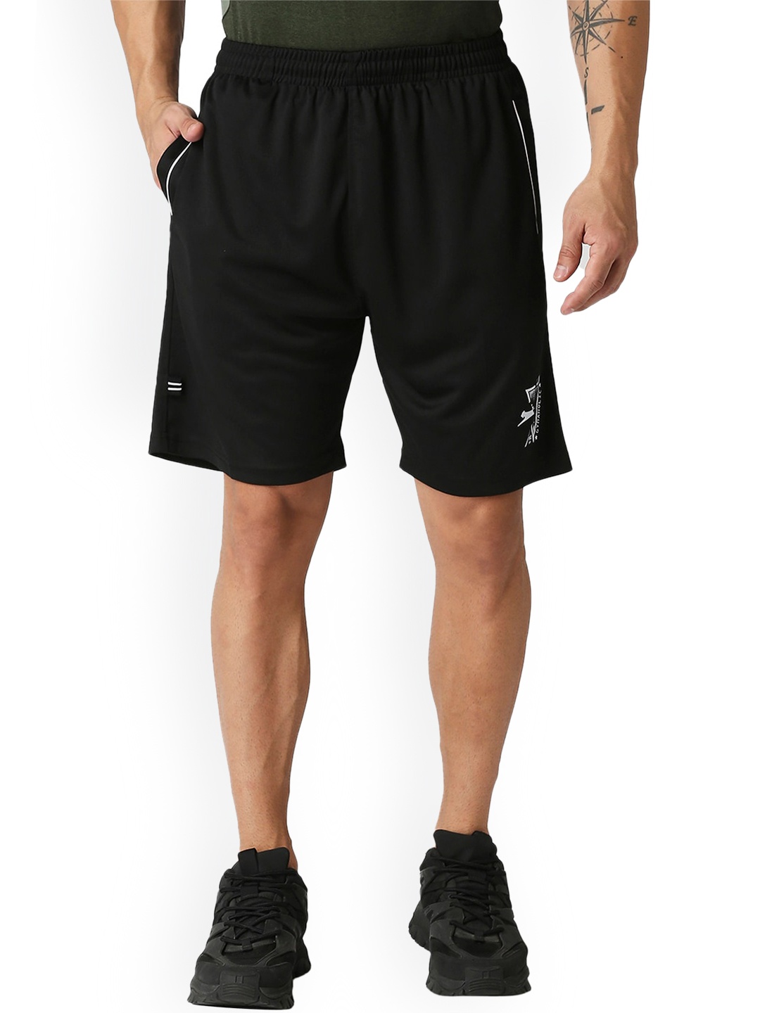 Black Panther Men Mid-Rise Sports Shorts