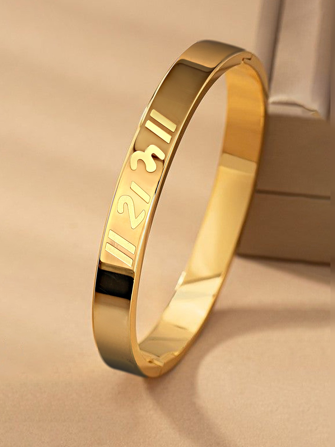 

MEENAZ Men Gold-Plated Kada Bracelet