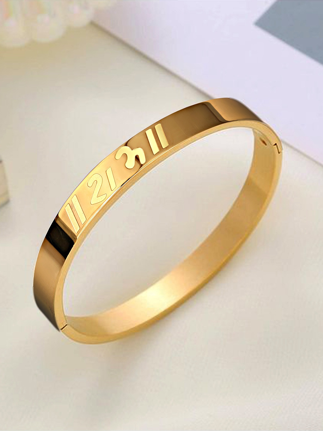 

MEENAZ Men Gold-Plated Kada Bracelet