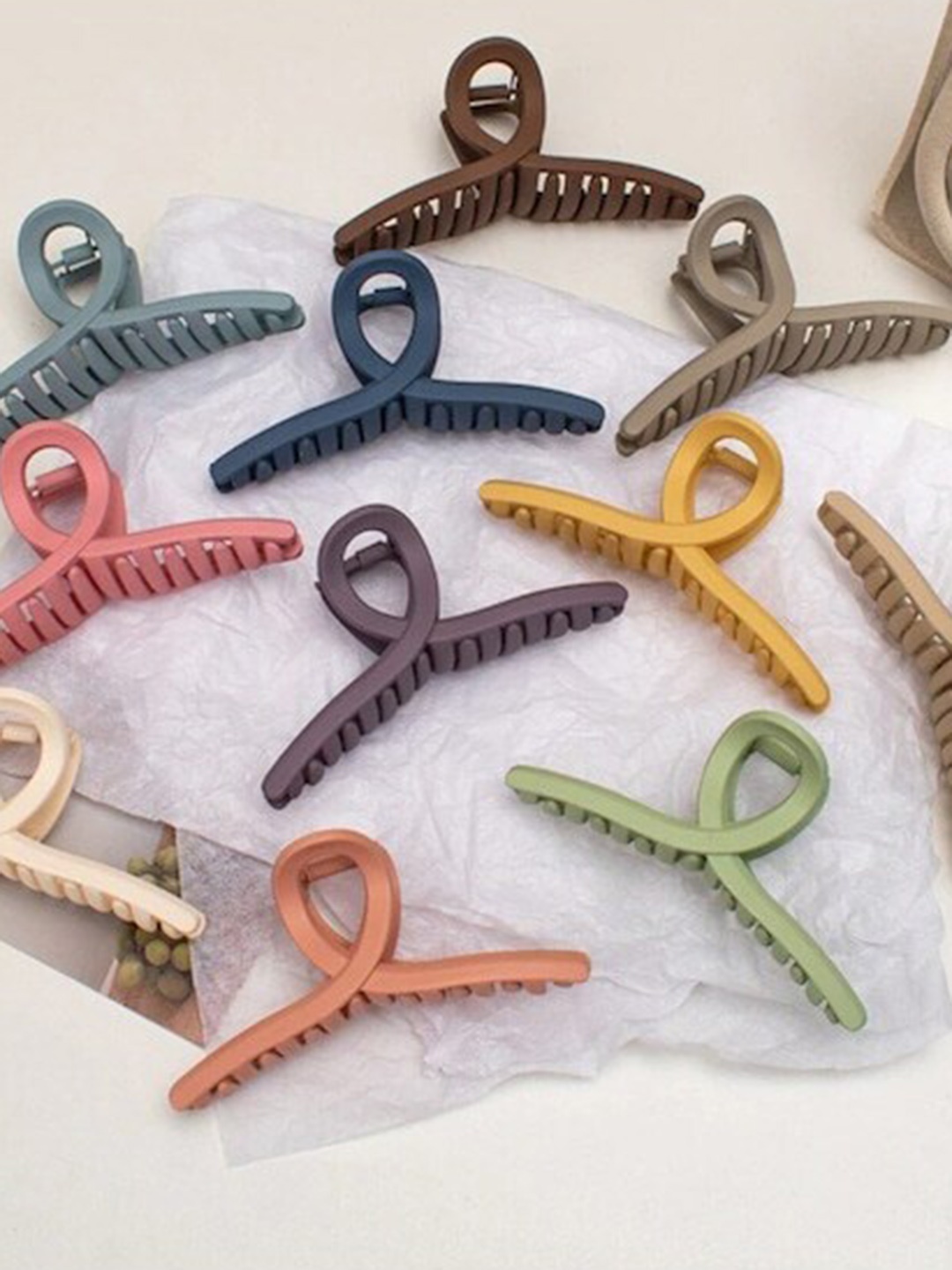 

Xivir Set Of 10 Claw Clip, Grey
