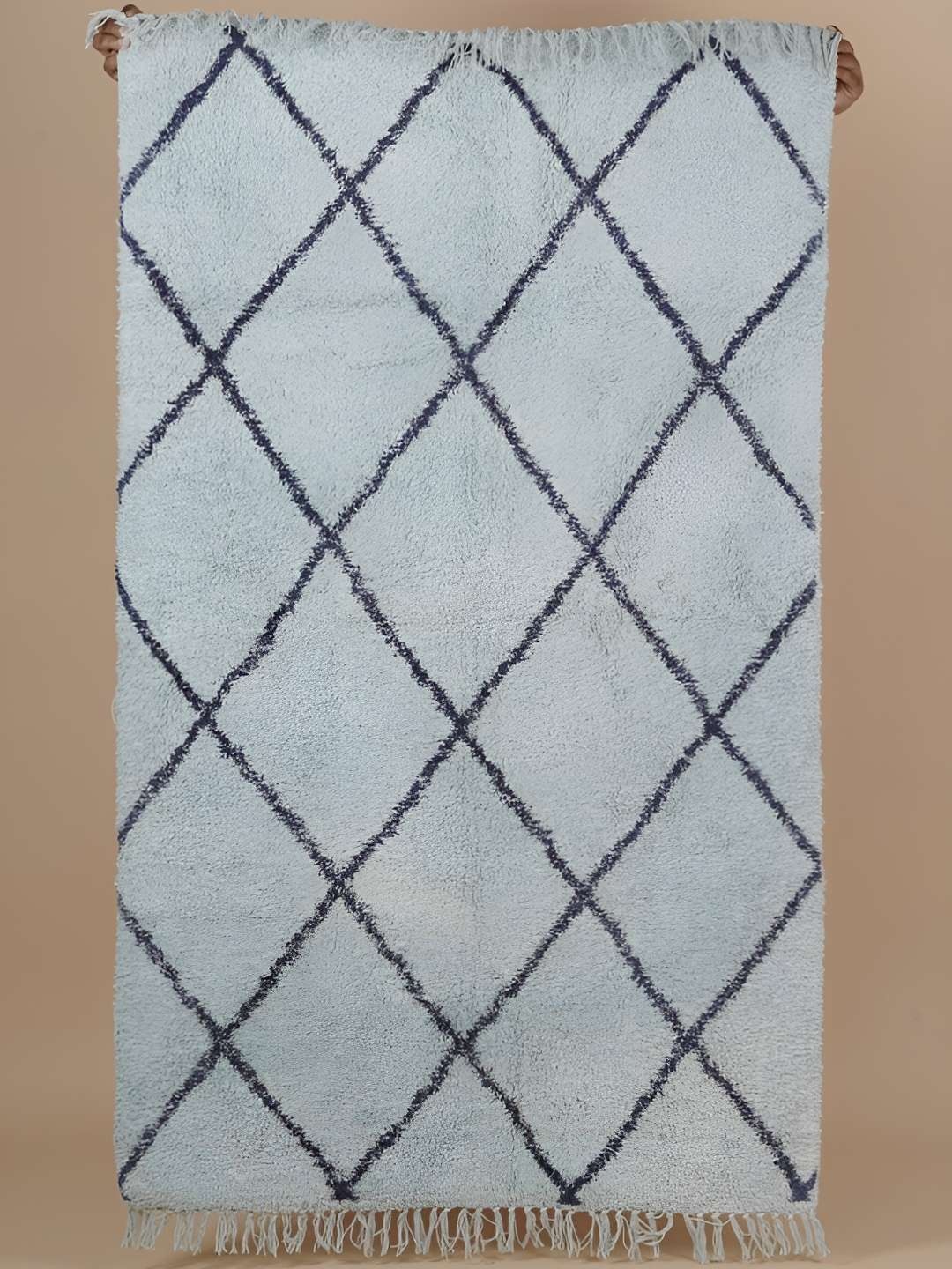 

SARYU HOMES Grey Checked Pure Cotton Ant-Skid Dhurrie