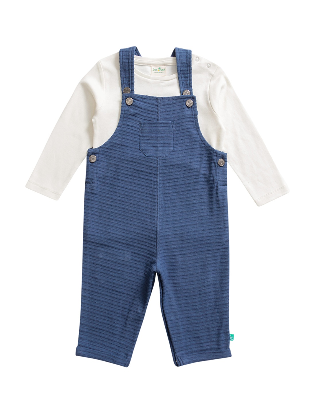 

JusCubs Infant Boys Self Design Dungaree With T-Shirt, Blue