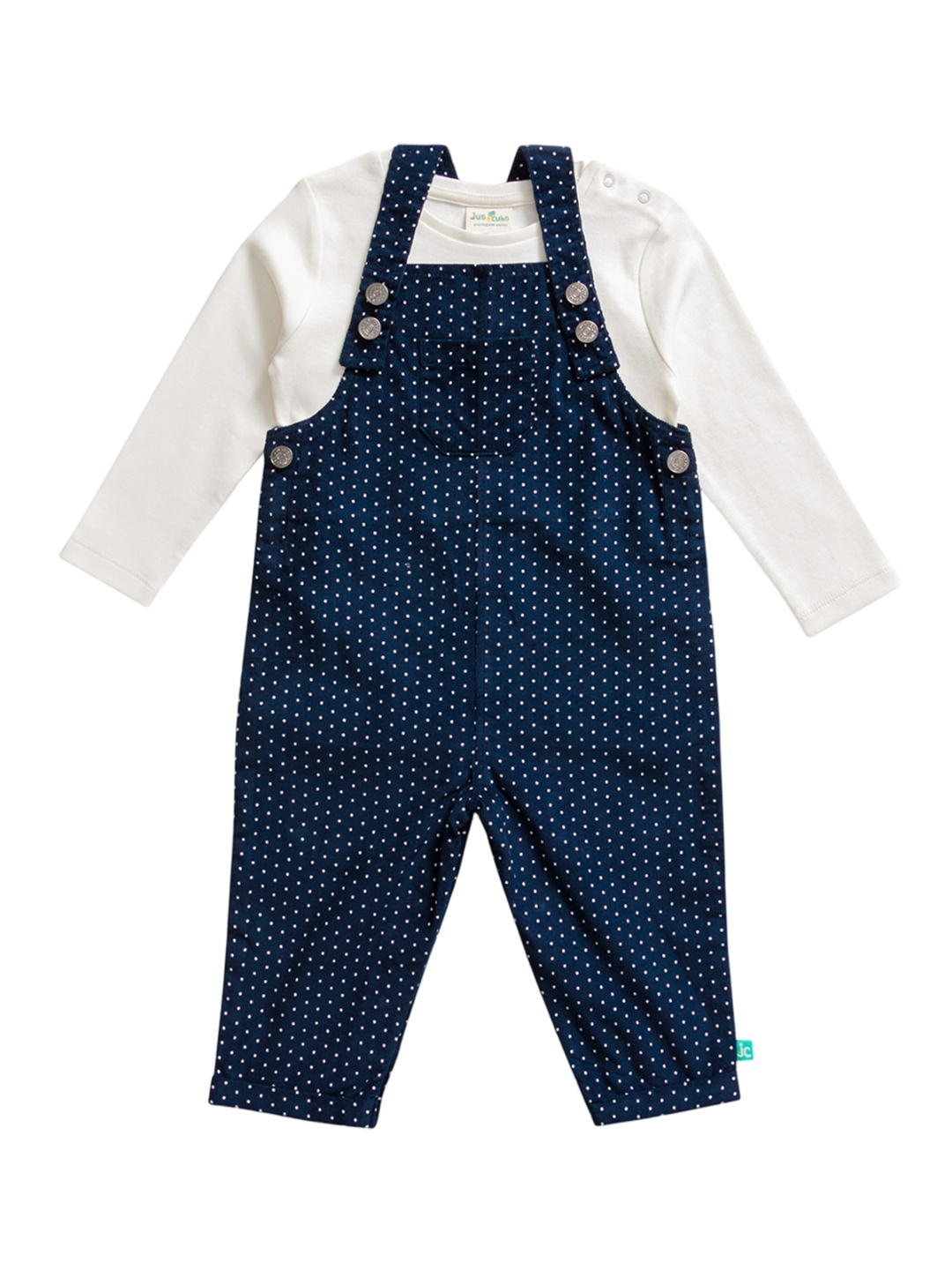 

JusCubs Infant Boys Printed Cotton Dungarees With T-Shirt, Navy blue