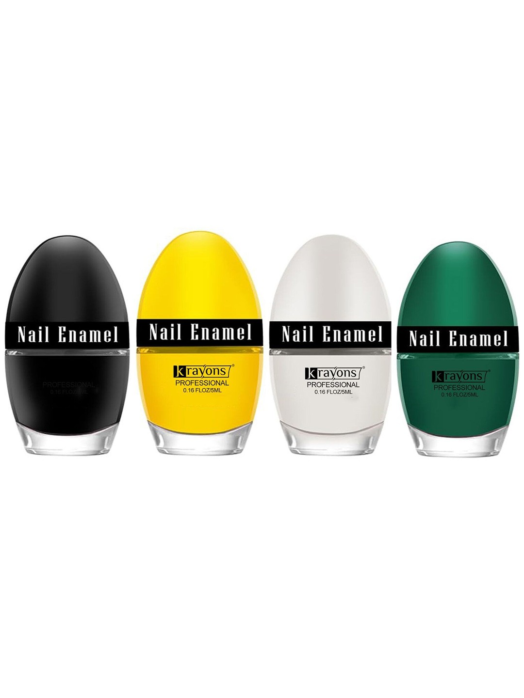 

krayons Professional Set Of 4 High Shine Quick Dry Glossy Nail Paints - 5ml Each, Multi