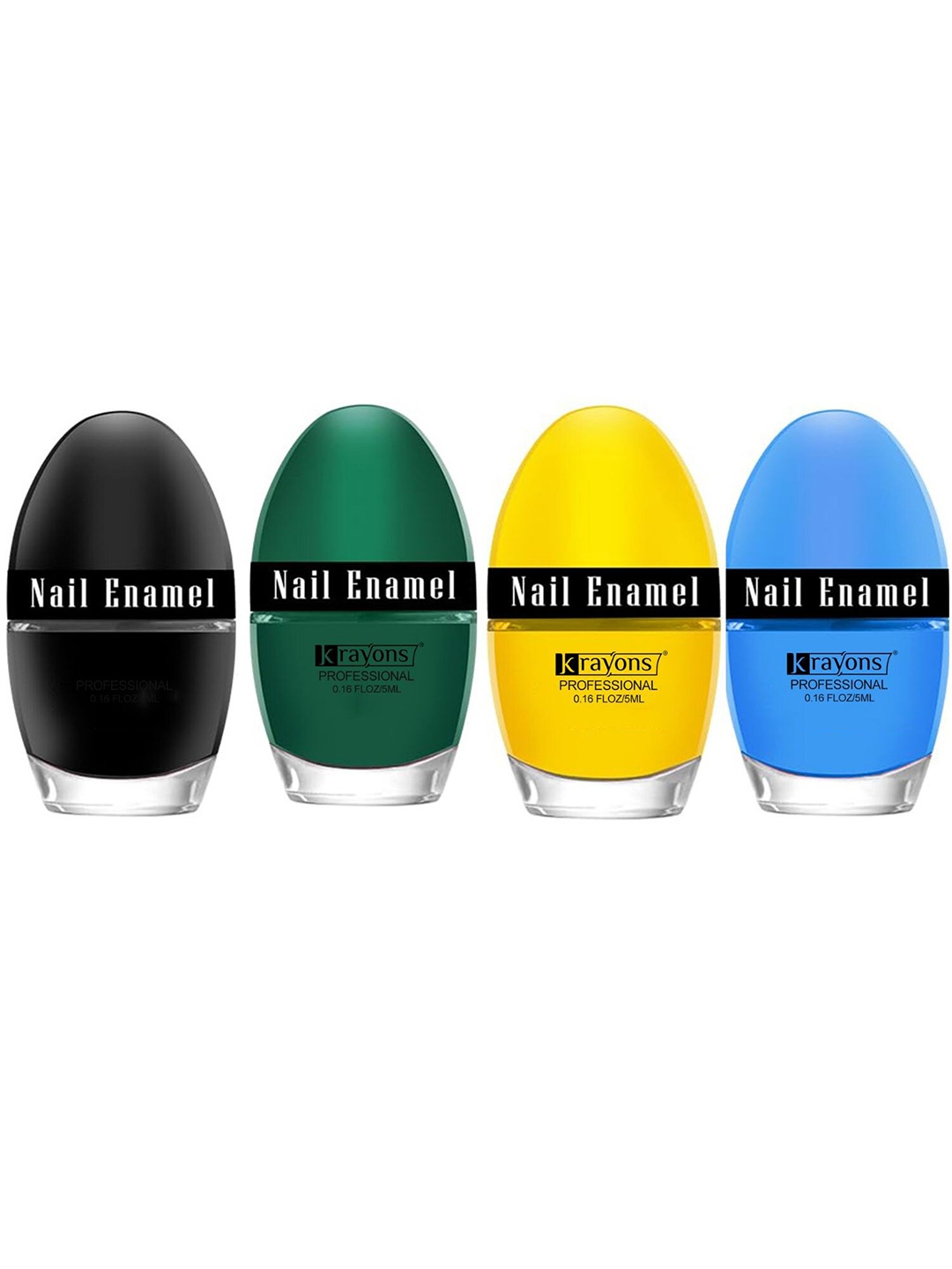 

krayons Professional Set Of 4 High Shine Quick Dry Glossy Nail Paints - 5ml Each, Multi