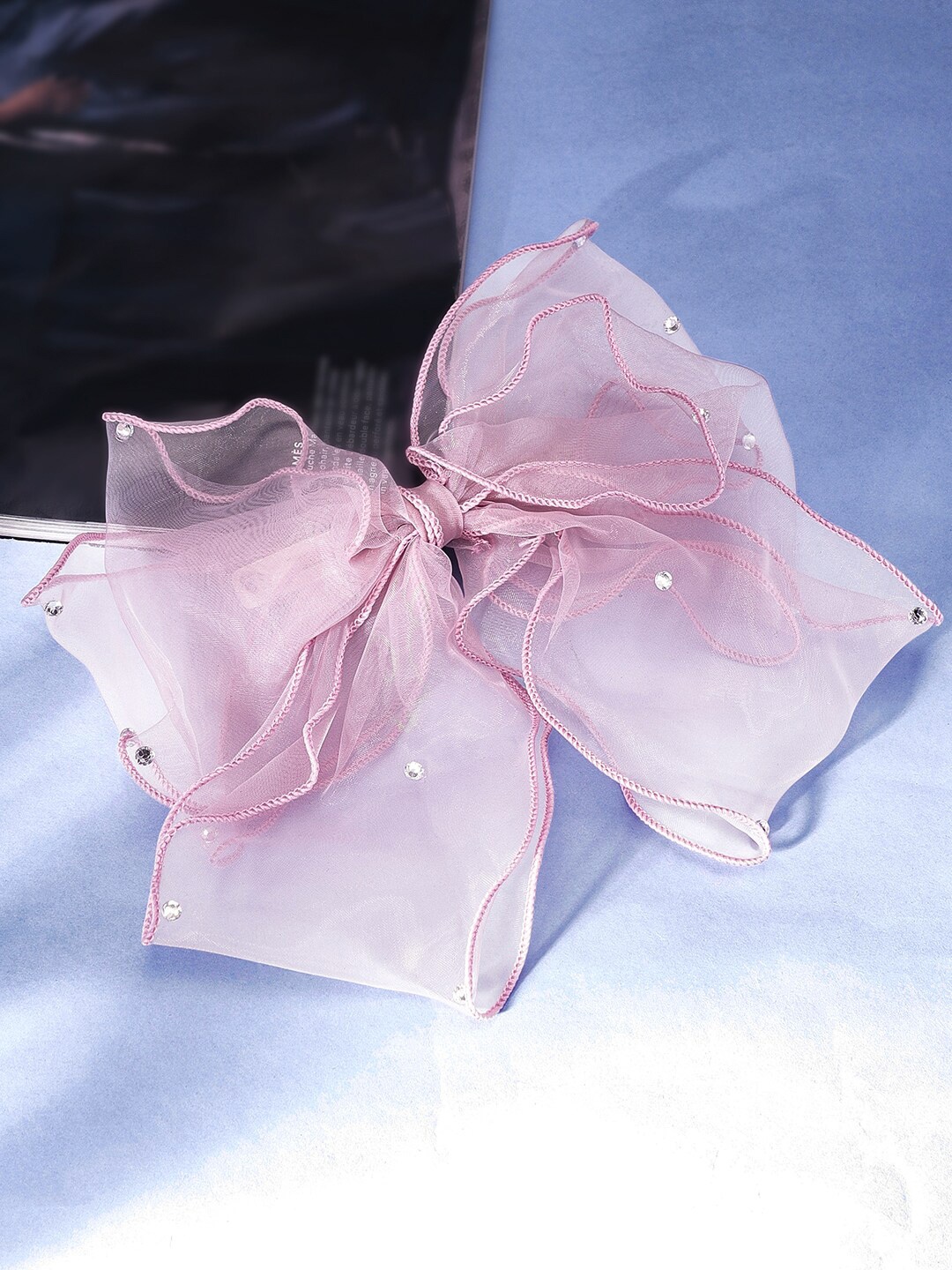 

Rubans Embellished French Barrette Hair Clip, Pink