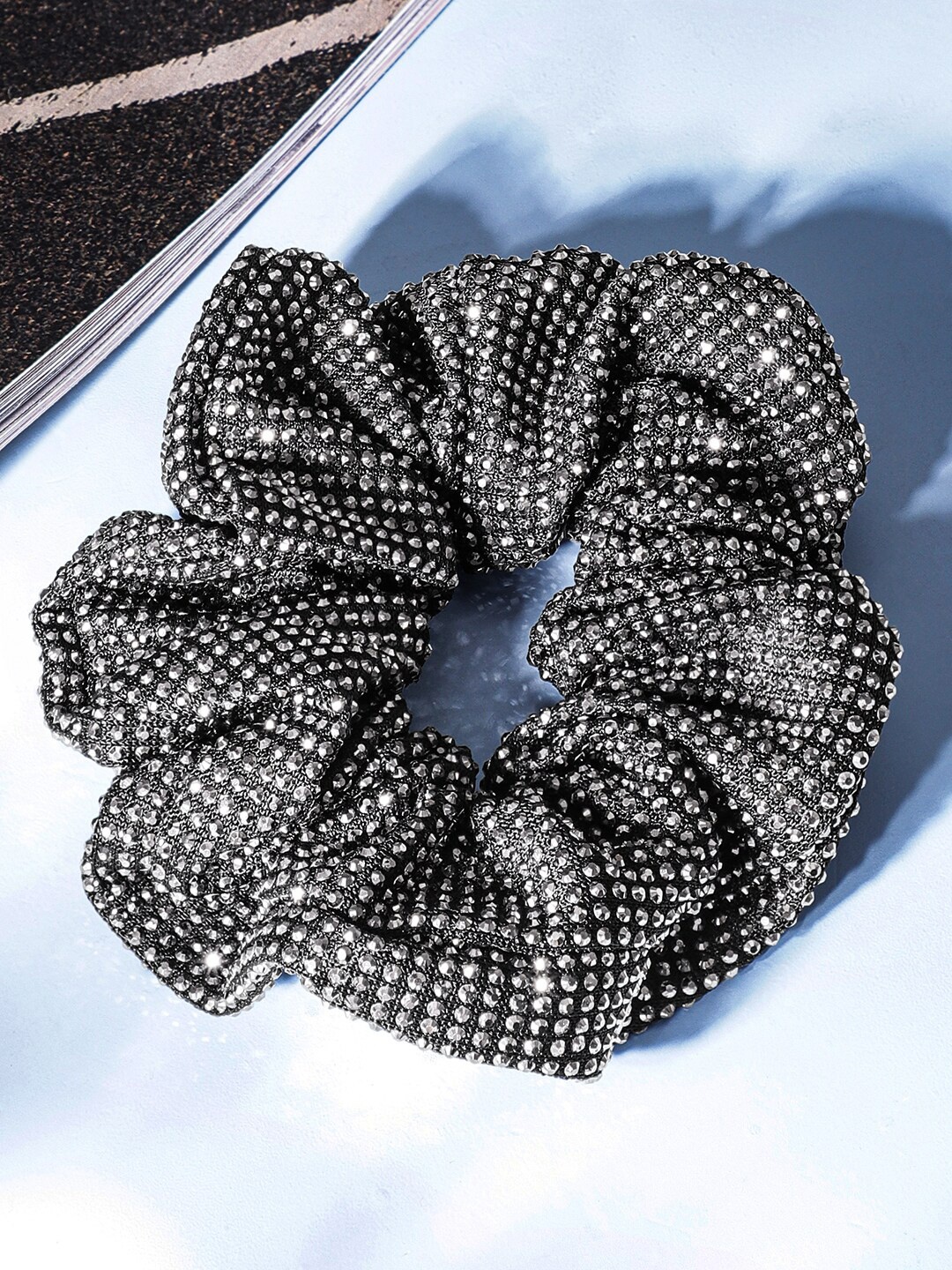 

Rubans Embellished Ponytail Holder, Black