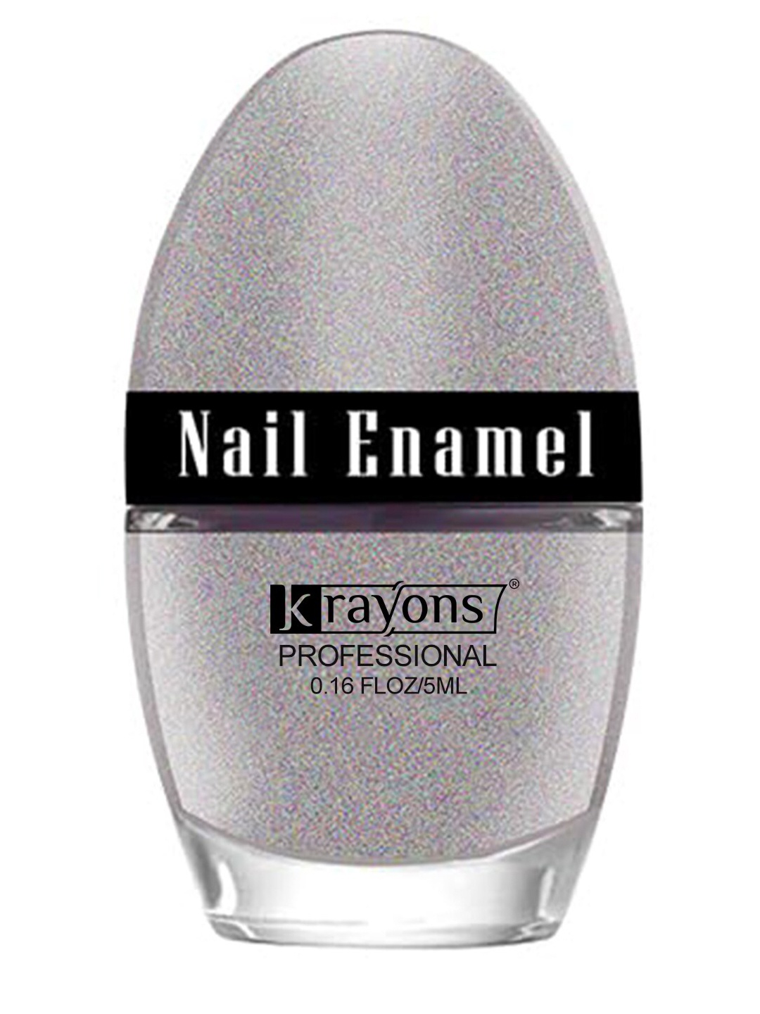 

krayons Professional High Shine Quick Dry Glossy Nail Paint 5ml - Silver Glitter 76