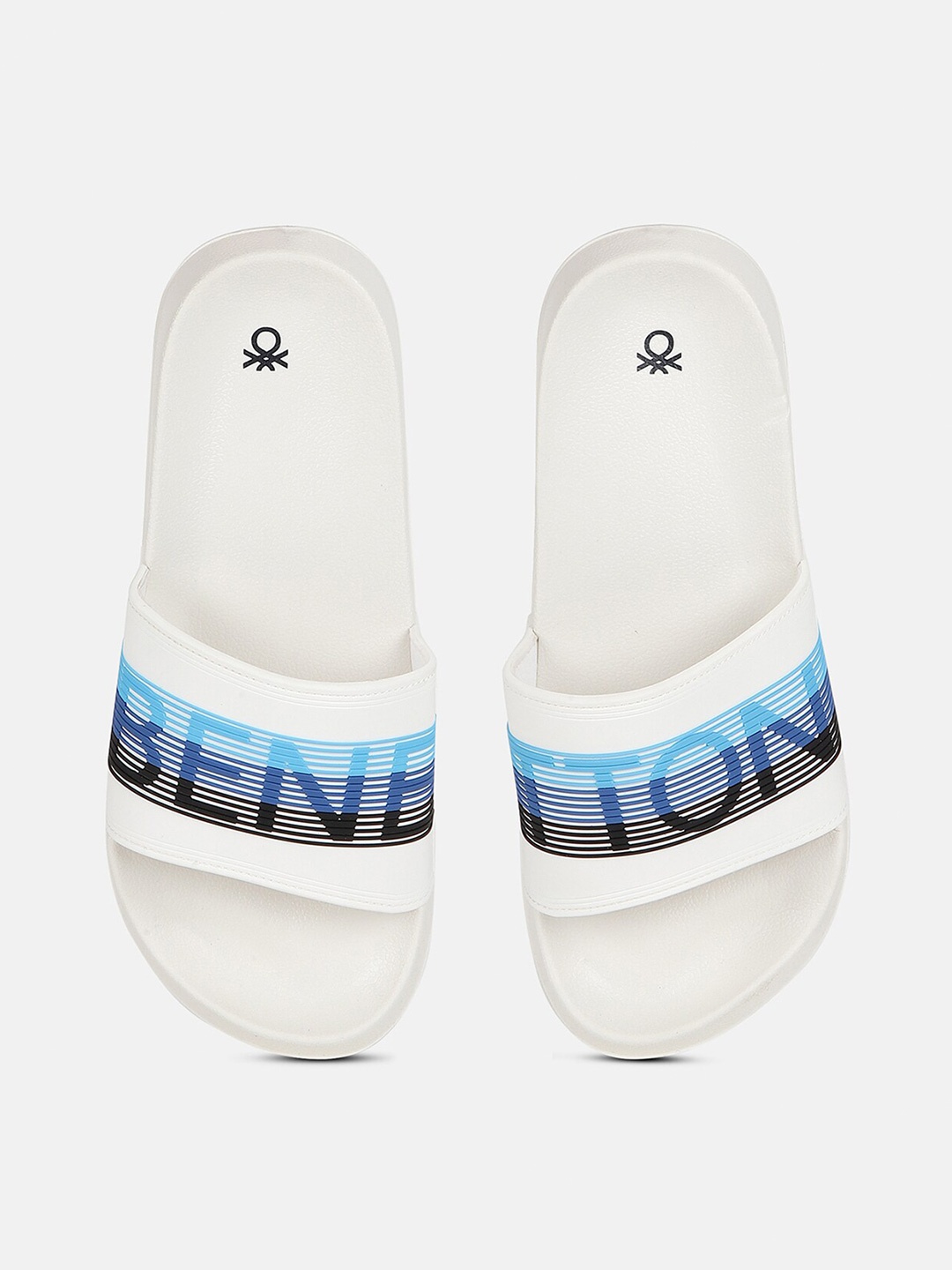 

United Colors of Benetton Men Textured Sliders, White