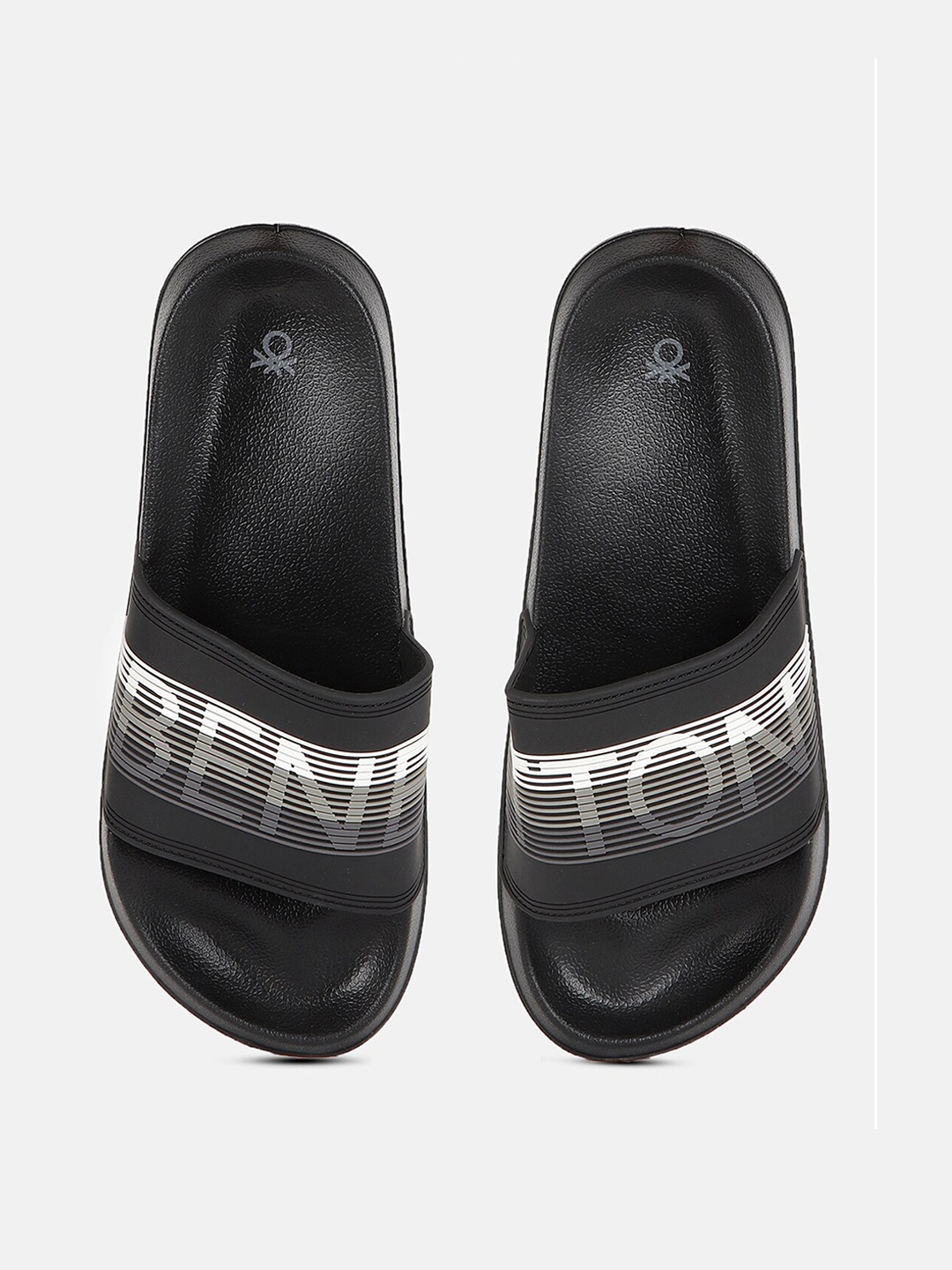 

United Colors of Benetton Men Textured Sliders, Black