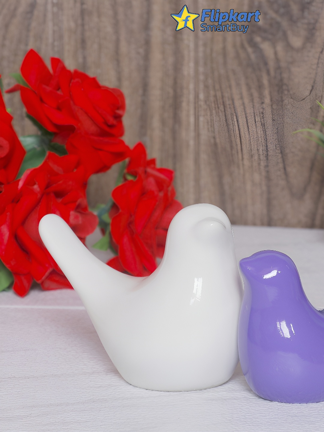 

GW CREATIONS White Purple 2 Pieces Figurine Showpieces
