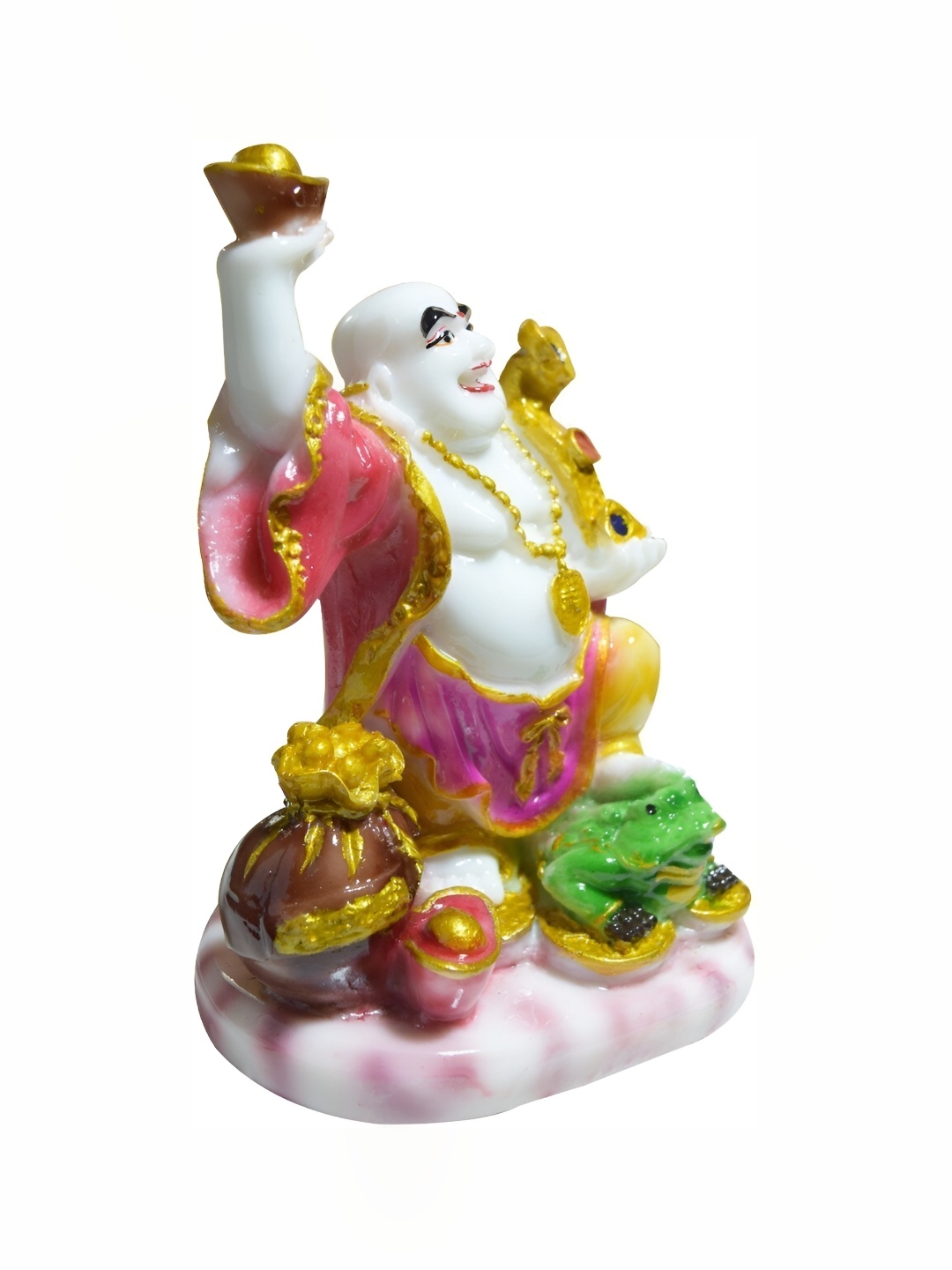 

GW CREATIONS White & Pink Buddha Figurine Showpiece