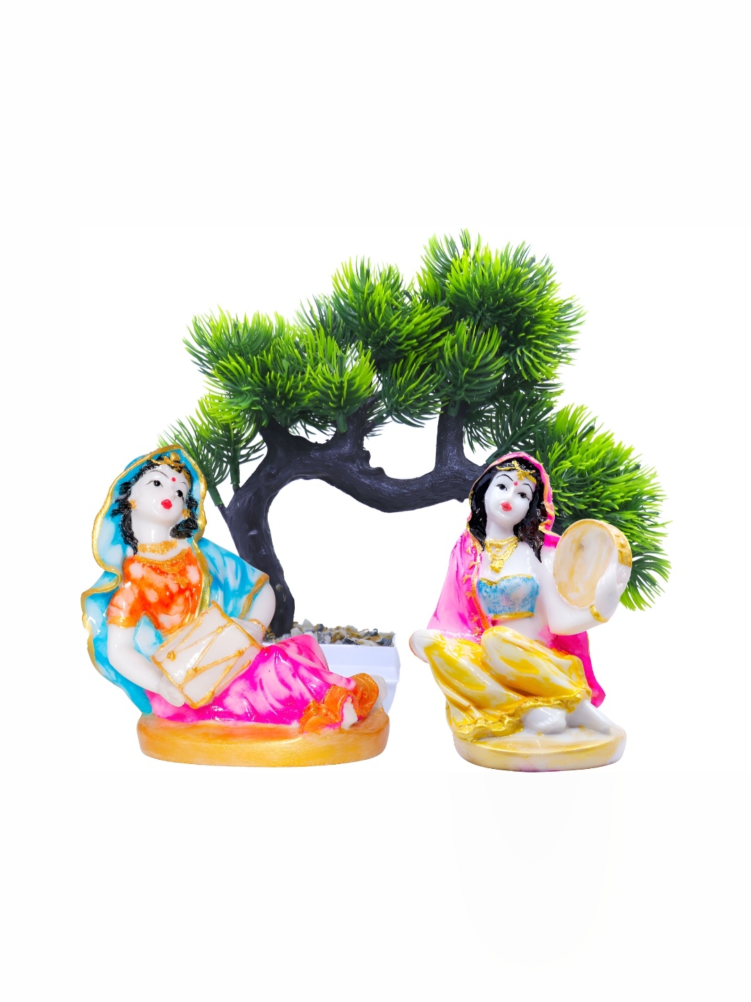 

GW CREATIONS White 2 Pieces Figurine Showpiece