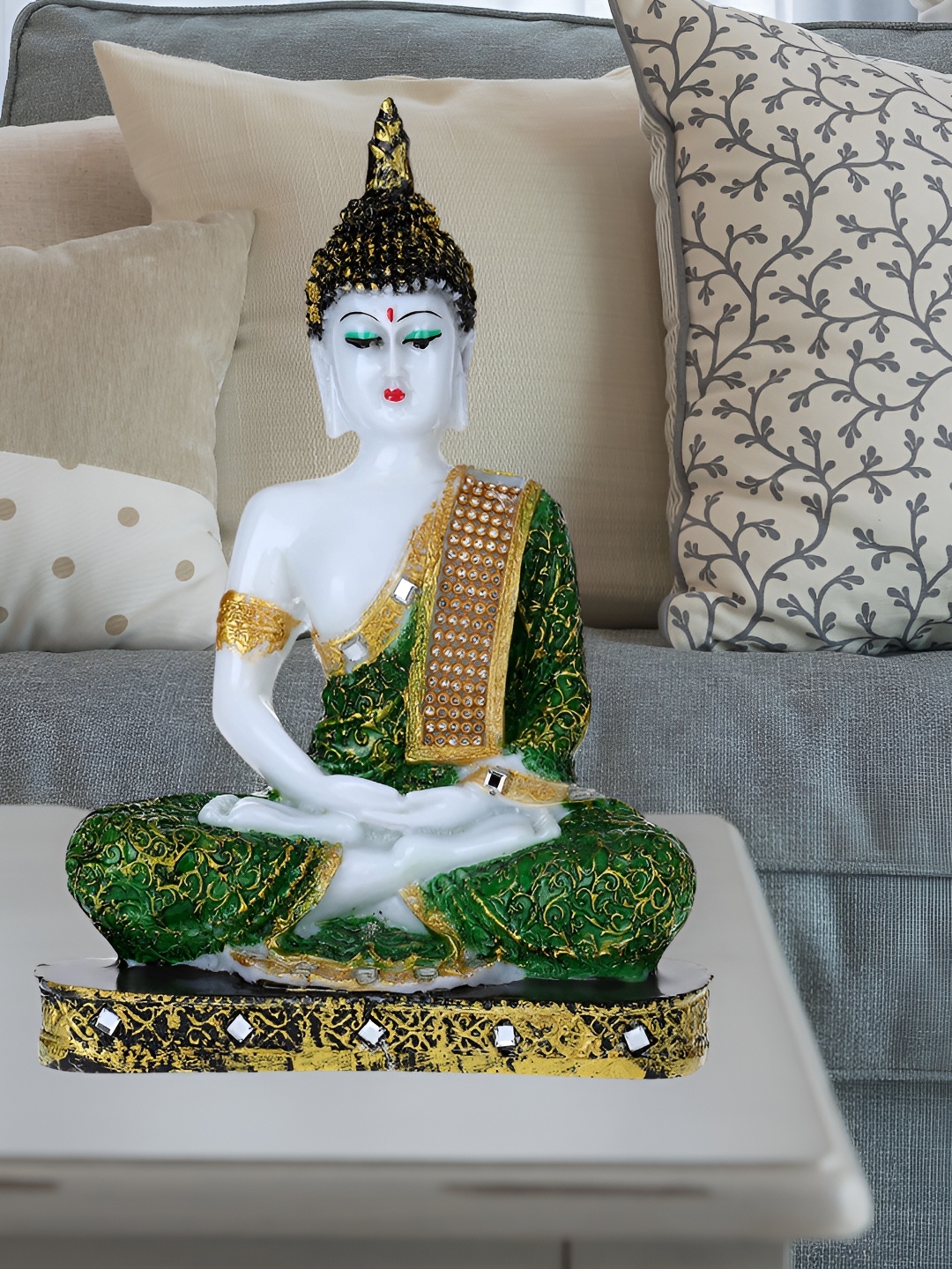 

GW CREATIONS Green Marble Figurine Showpiece