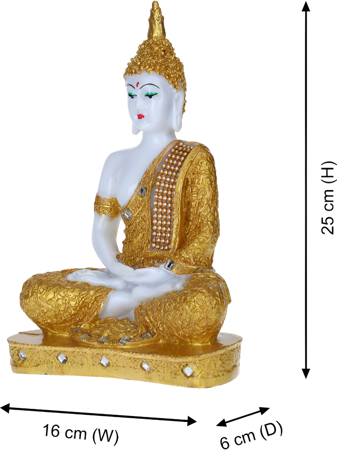 

GW CREATIONS Gold-Toned Buddha Figurine Showpiece