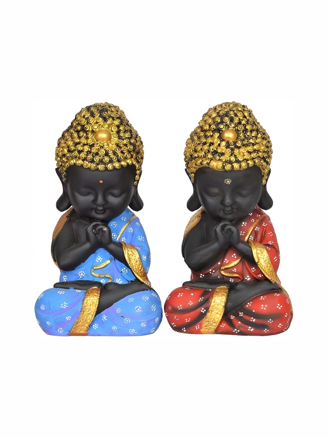 

GW CREATIONS Red & Black 2 Pieces Buddha Idol Showpiece