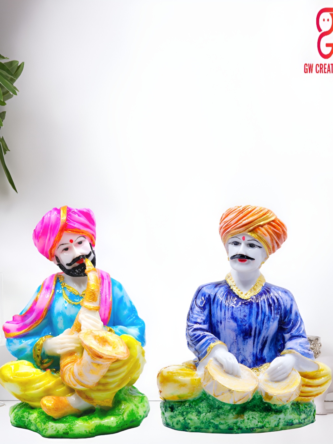 

GW CREATIONS Blue & Yellow Figurine Showpiece