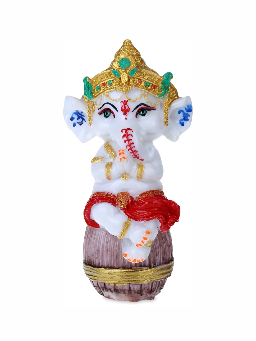 

GW CREATIONS White Marble Ganesha Figurine Showpiece