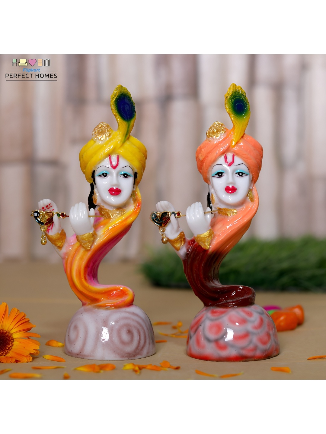 

GW CREATIONS White & Red 2 Pieces Religious Idol Showpiece