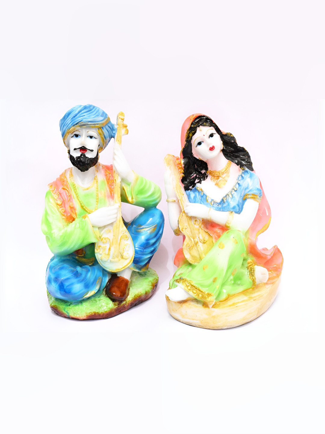 

GW CREATIONS Green Blue 2 Pieces Figurine Showpieces