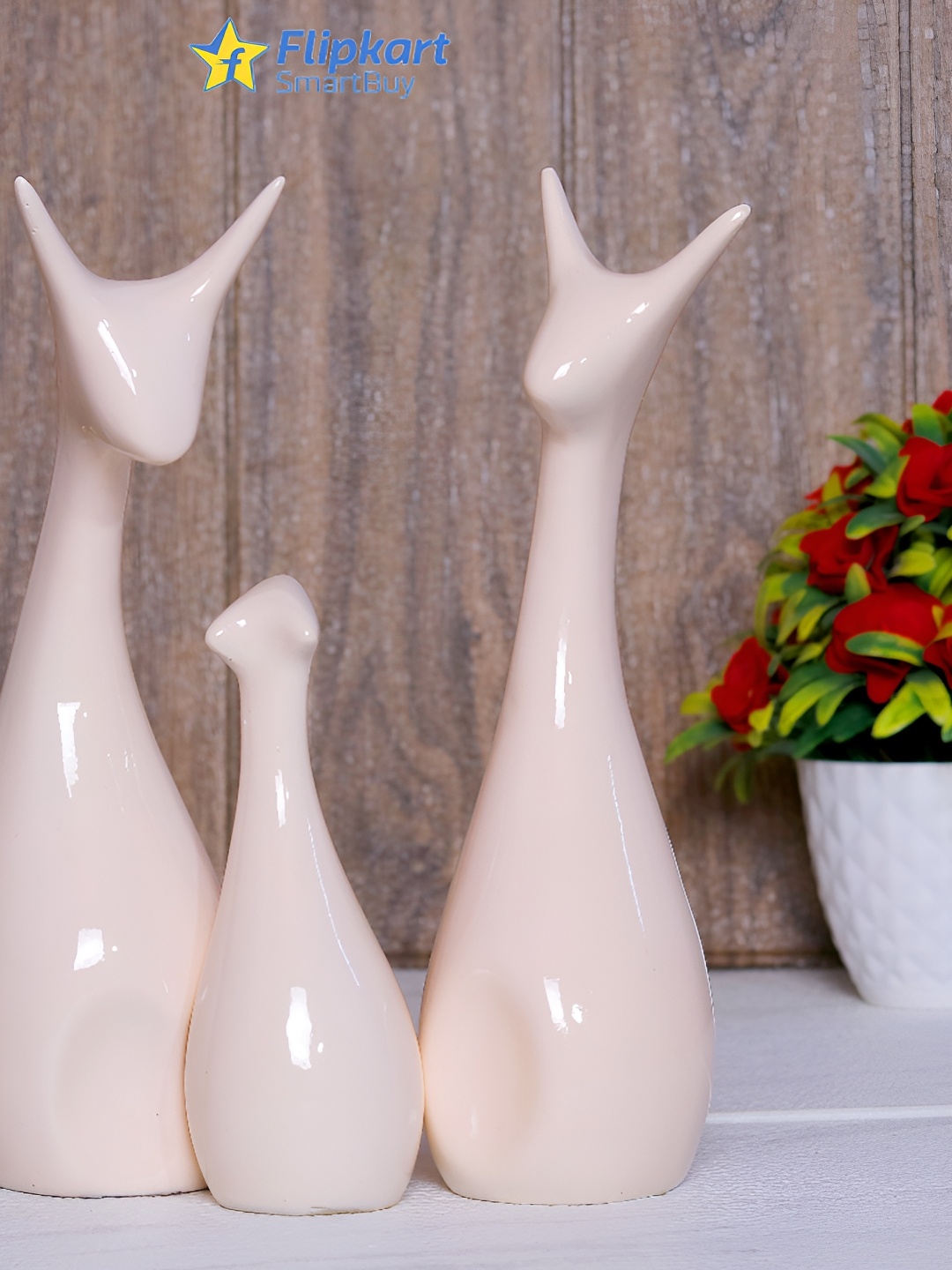 

GW CREATIONS Brown 3 Pieces Figurine Showpieces