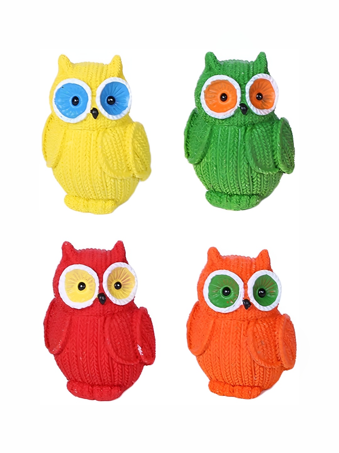 

GW CREATIONS Yellow & Green 4 Pieces Birds & Animals Showpieces