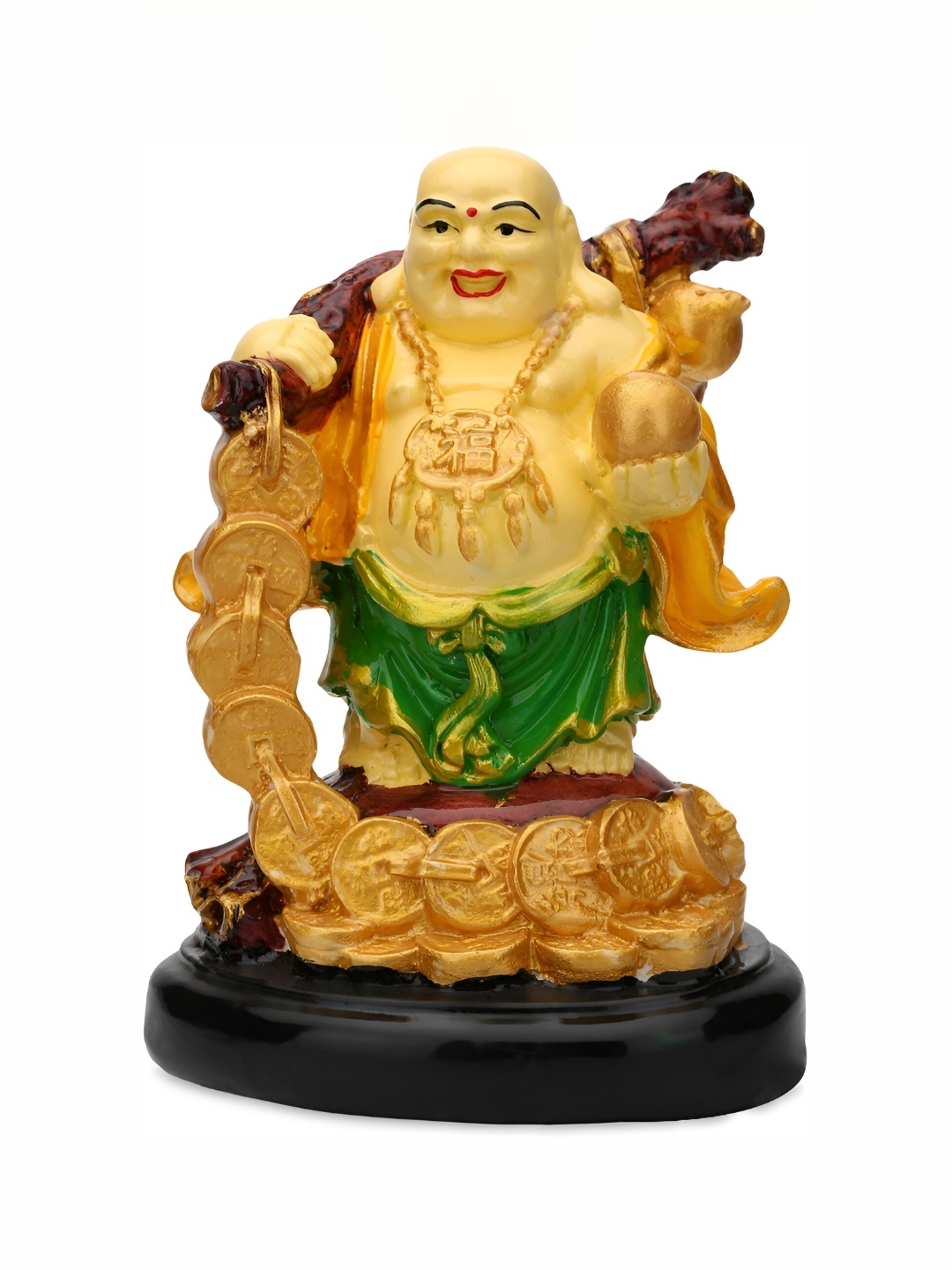 

GW CREATIONS Gold-Toned & Green Small Marble Fengshui Figurine Showpiece