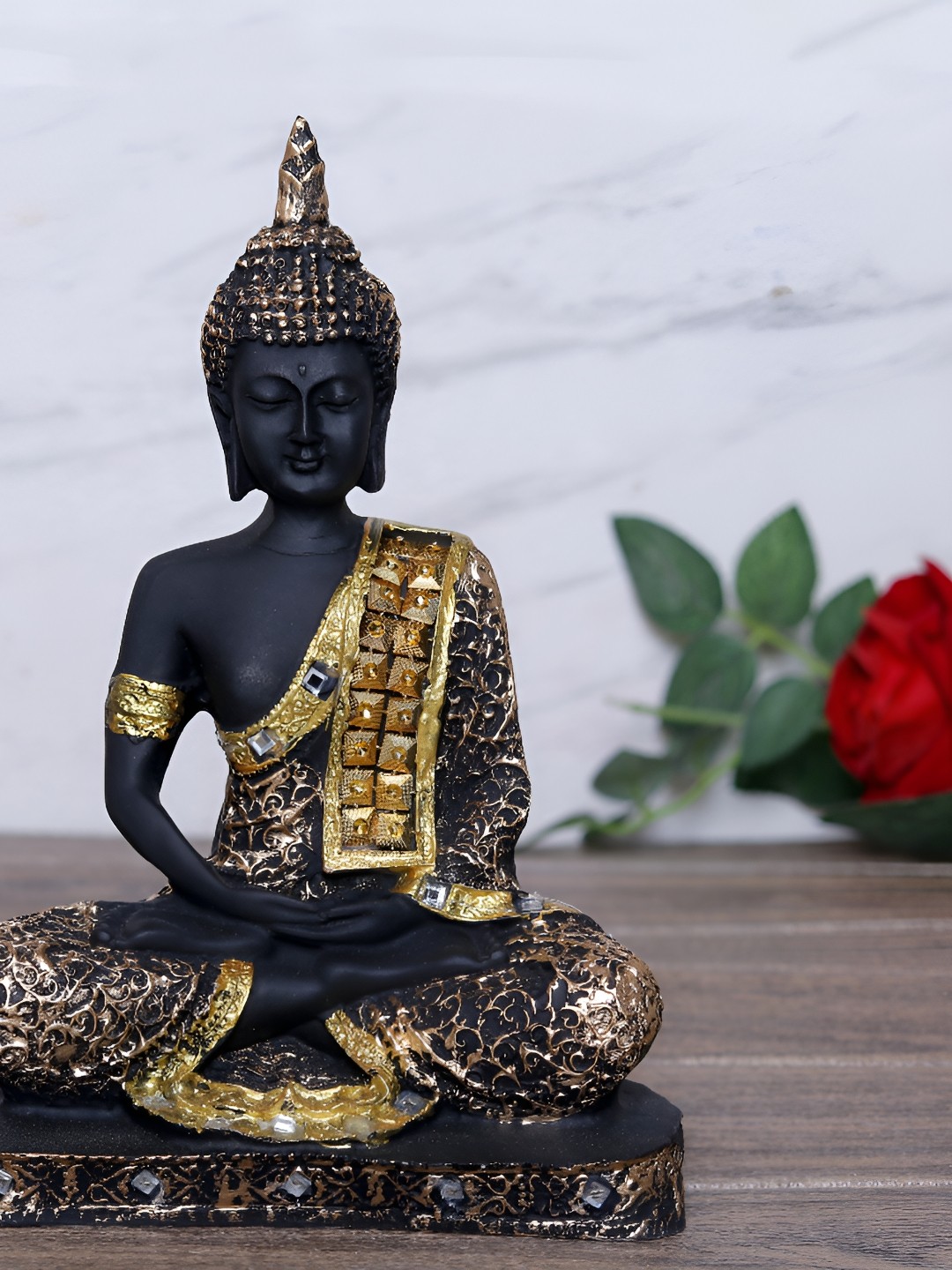 

GW CREATIONS Black Marble Figurine Showpiece