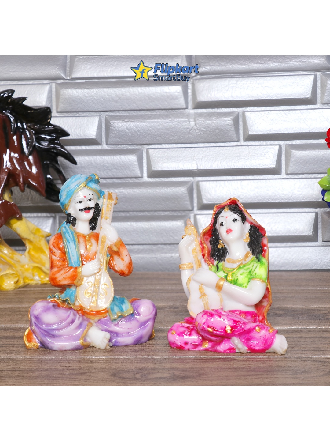 

GW CREATIONS White & Orange Figurine Showpiece
