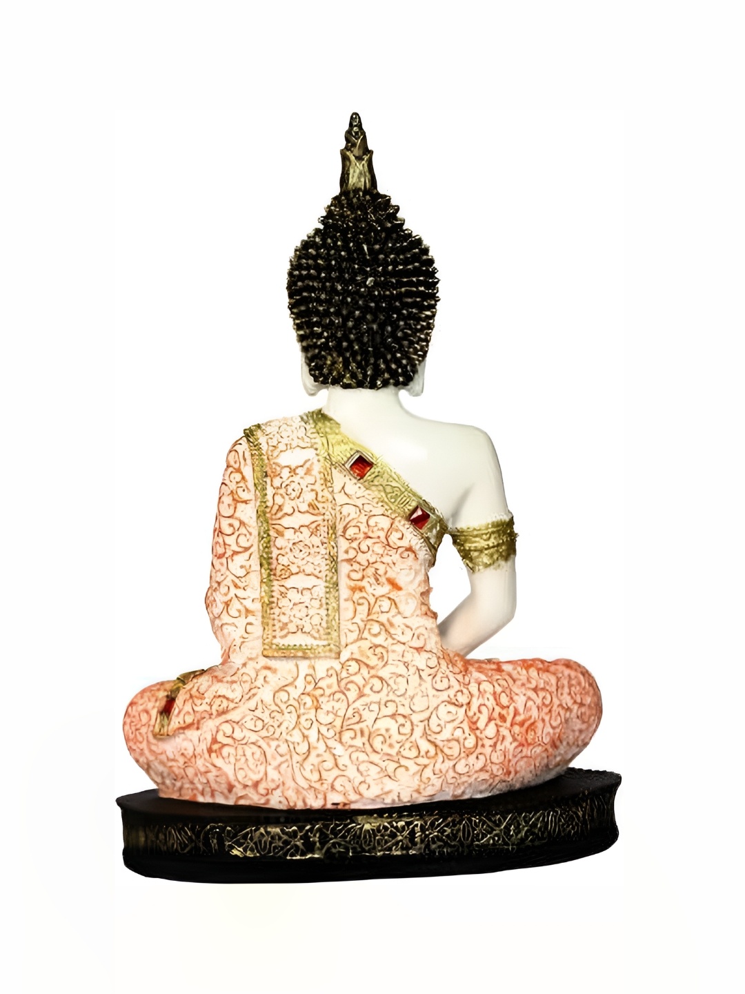 

GW CREATIONS Peach-Coloured Buddha Figurine Showpiece