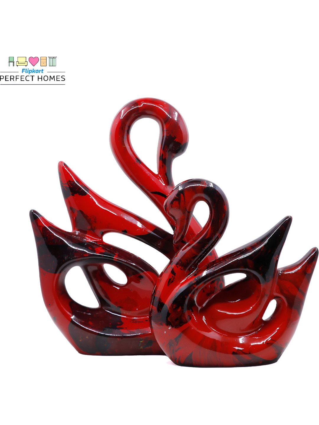 

GW CREATIONS Red 2 Pieces Marble Figurine Showpiece