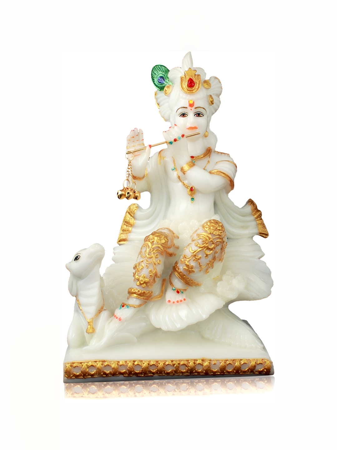 

GW CREATIONS White & Brown Marble Religious Figurine Showpiece