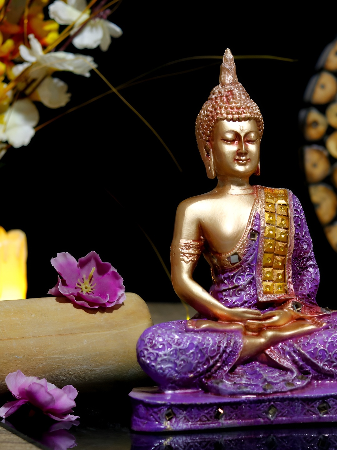 

GW CREATIONS Purple Buddha Idol Showpiece