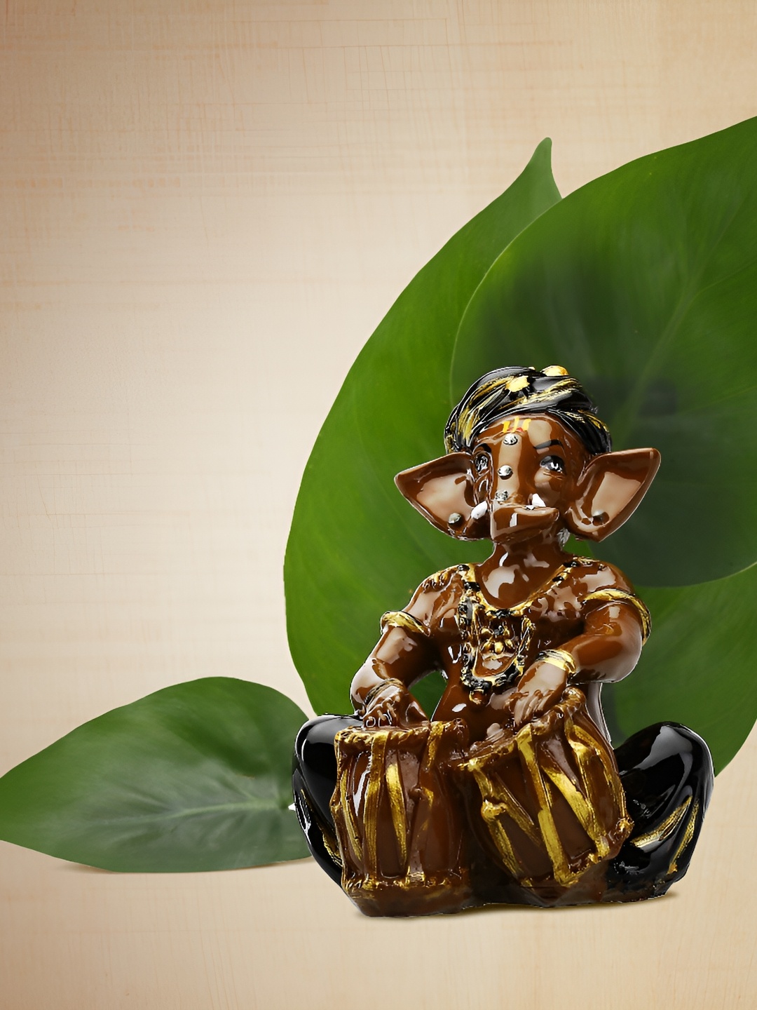 

GW CREATIONS Brown Ganesha Figurine Showpiece