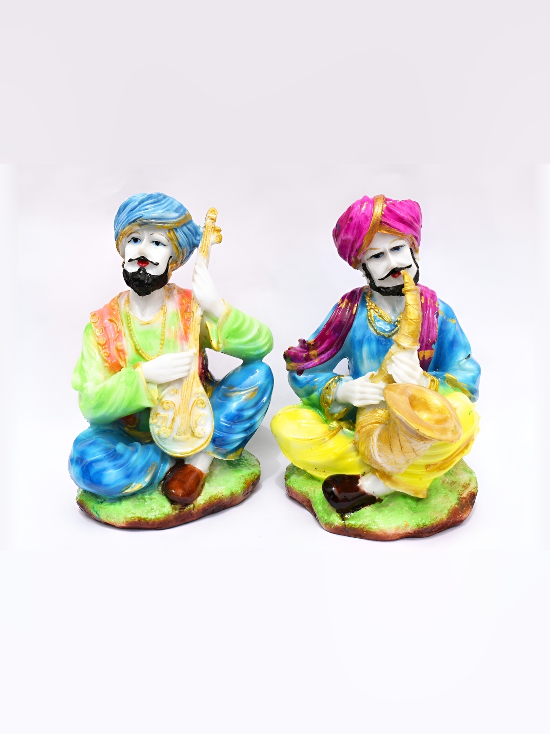

GW CREATIONS Beige & Blue Marble Figurine Showpiece