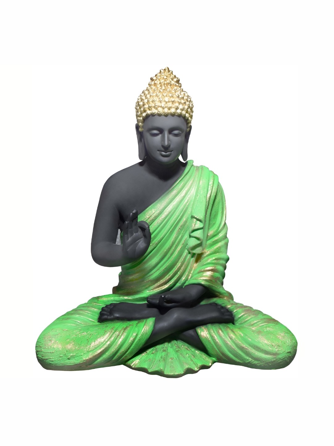 

GW CREATIONS Green & Black Buddha Idol Showpiece