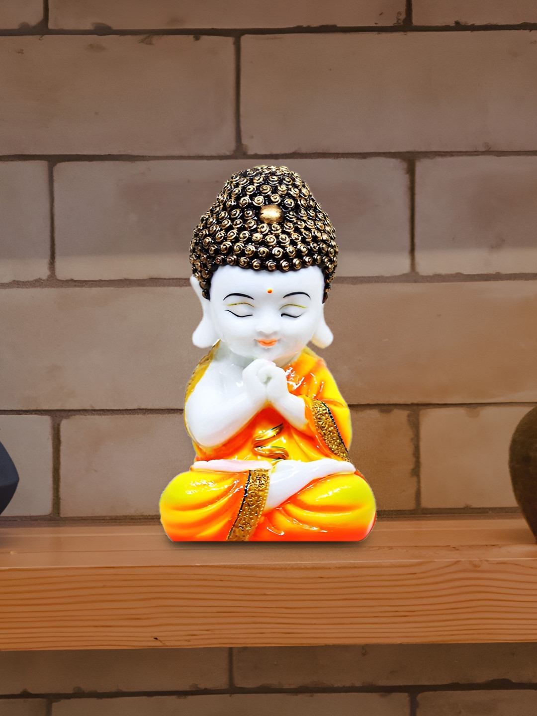 

GW CREATIONS White Buddha Figurine Showpiece, Multi