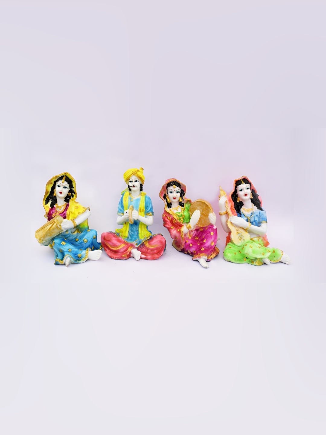 

GW CREATIONS White 4 Pieces Marble Figurine Showpiece