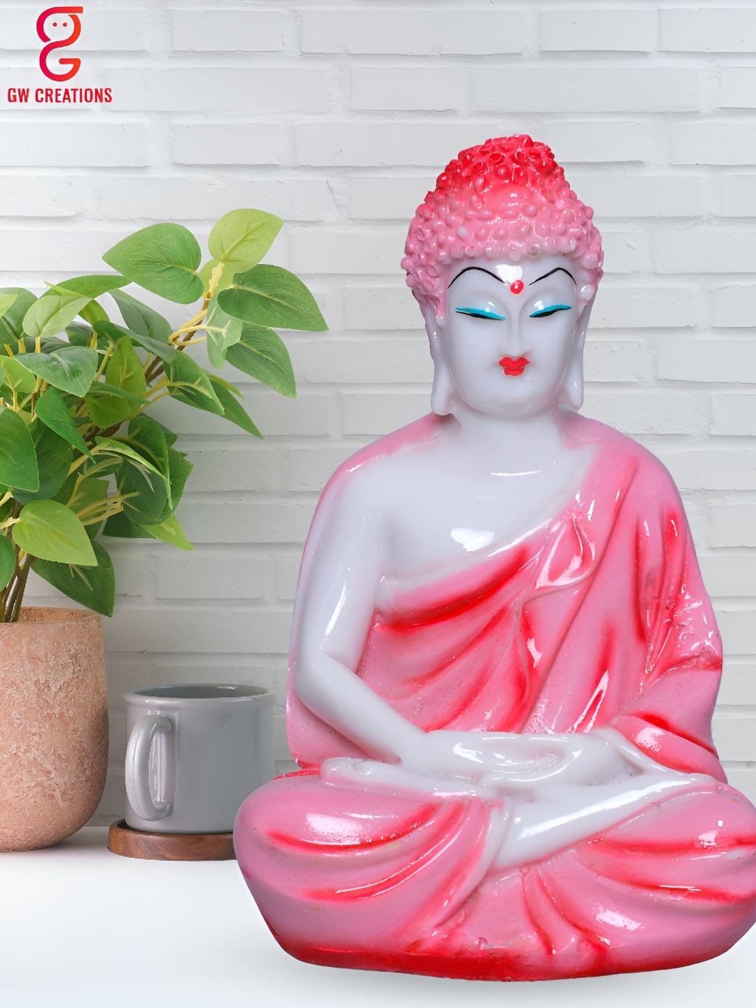 

GW CREATIONS Red Buddha Figurine Showpiece