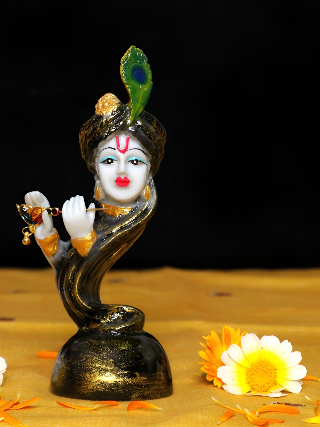 

GW CREATIONS Brown & White Religious Marble Idol Showpiece