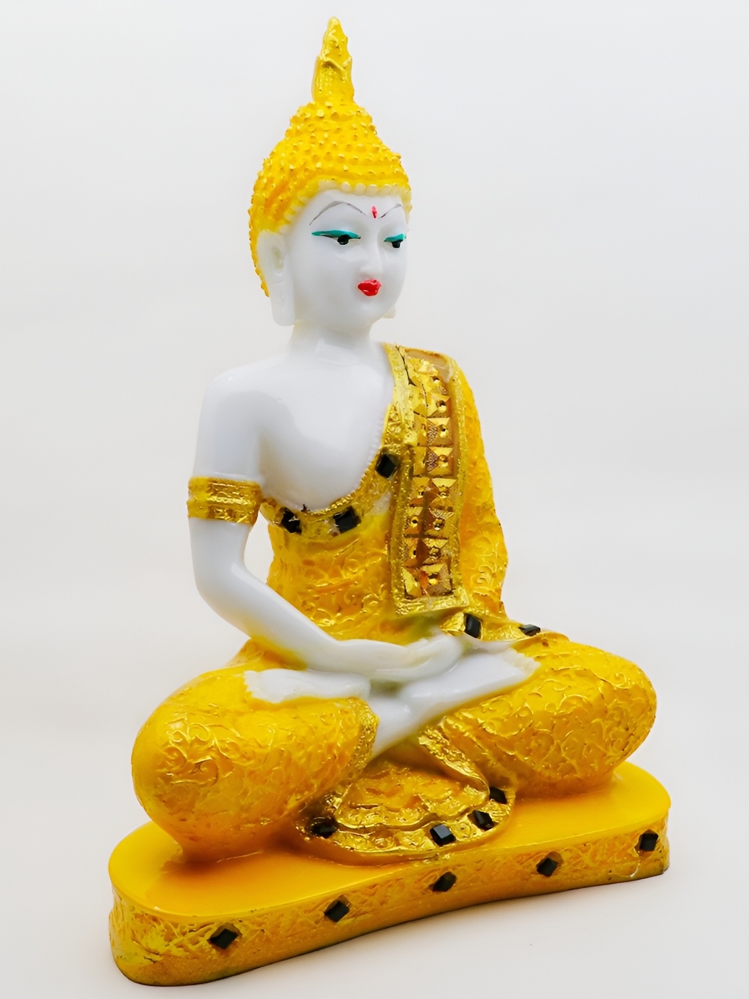 

GW CREATIONS Yellow Buddha Figurine Showpiece