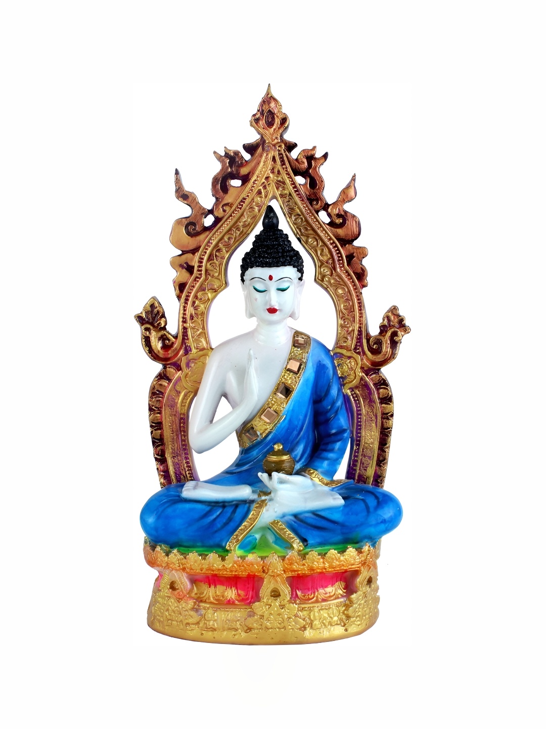 

GW CREATIONS White Buddha Figurine Showpiece, Multi