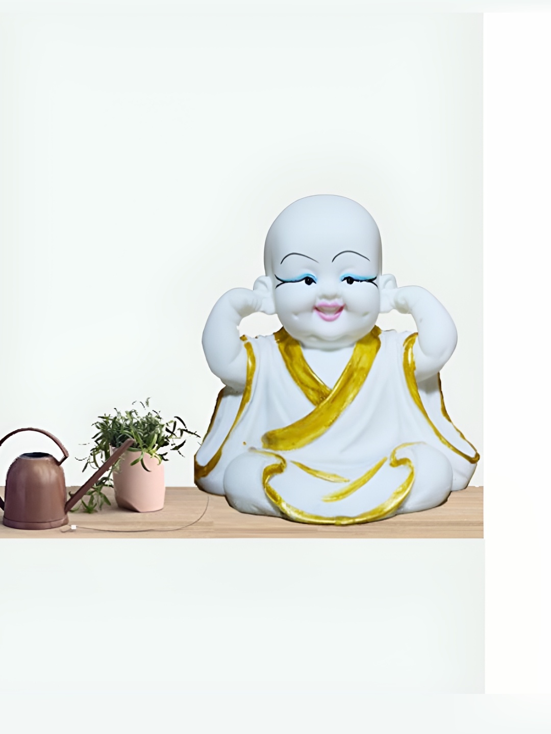 

GW CREATIONS White Buddha Figurine Showpiece