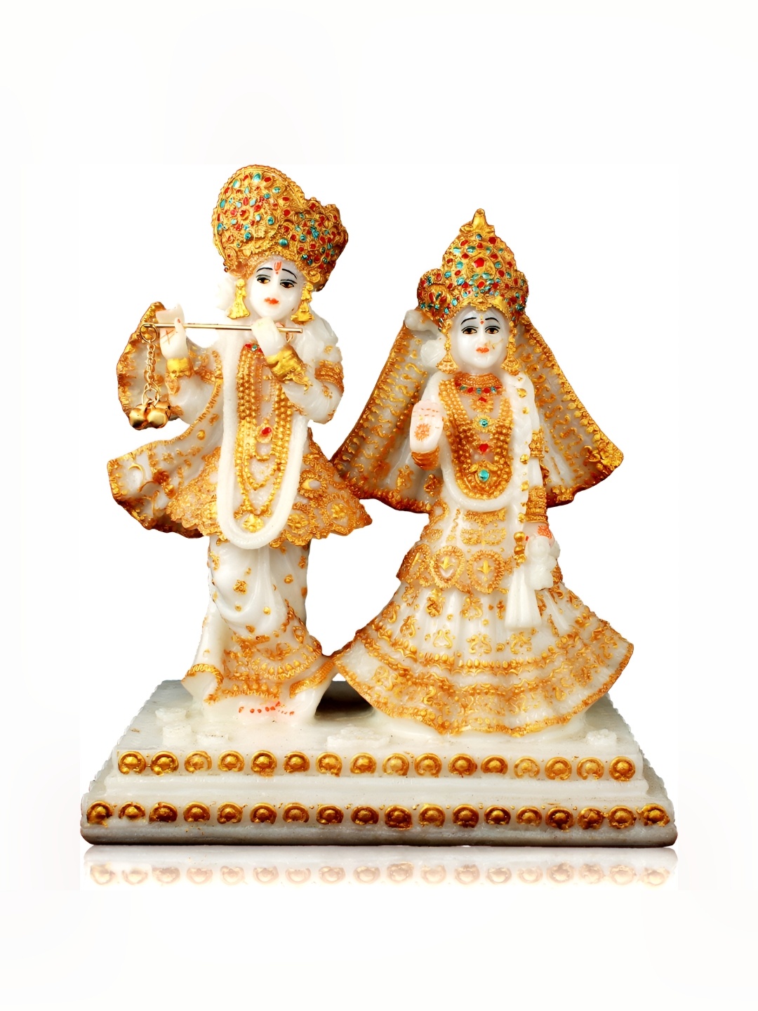 

GW CREATIONS Gold Toned & White Idol Showpiece