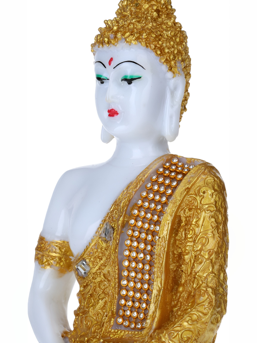 

GW CREATIONS Gold Toned & White Buddha Idol Showpiece