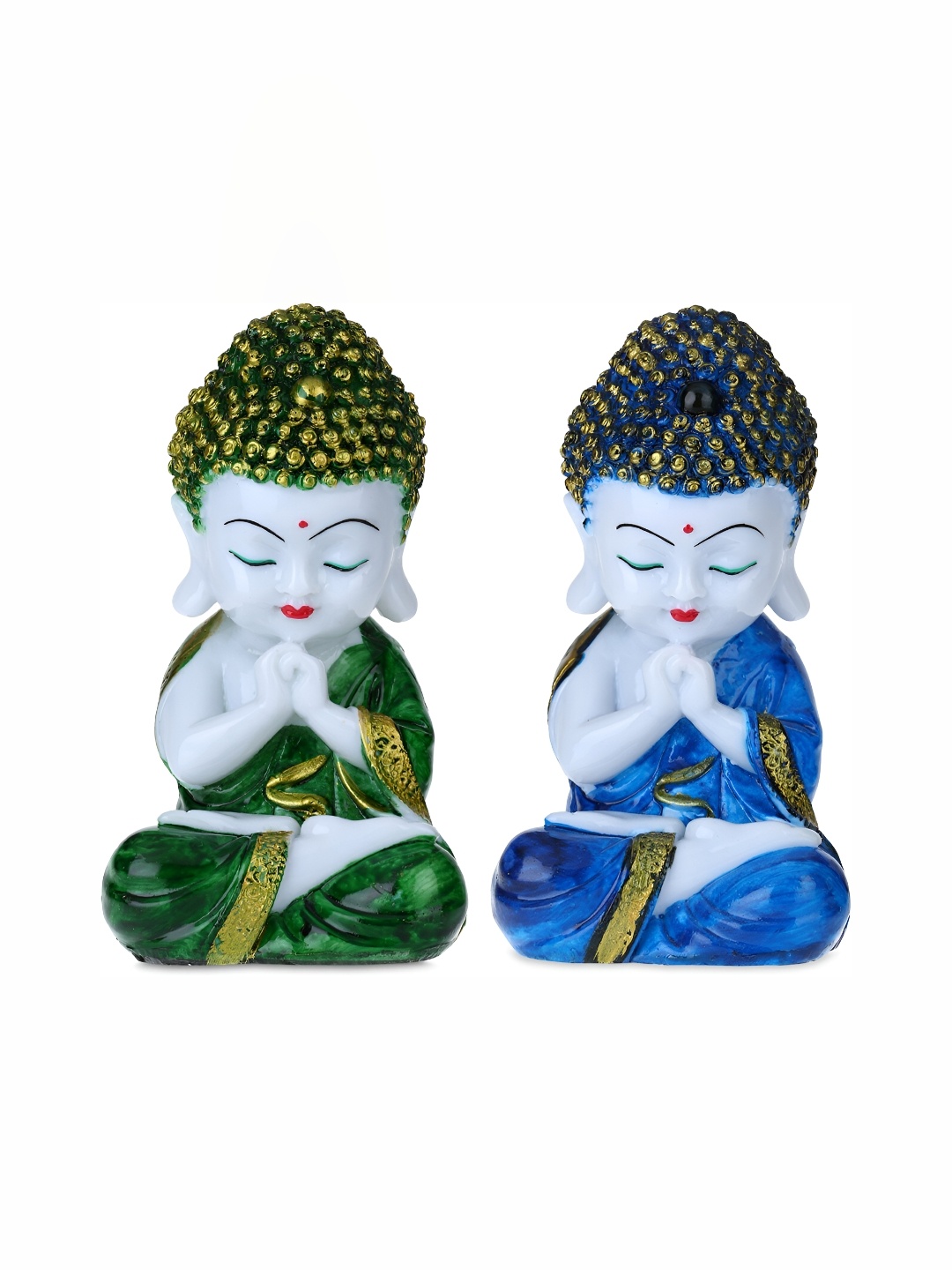

GW CREATIONS Blue & Green Buddha Figurine Small Showpiece