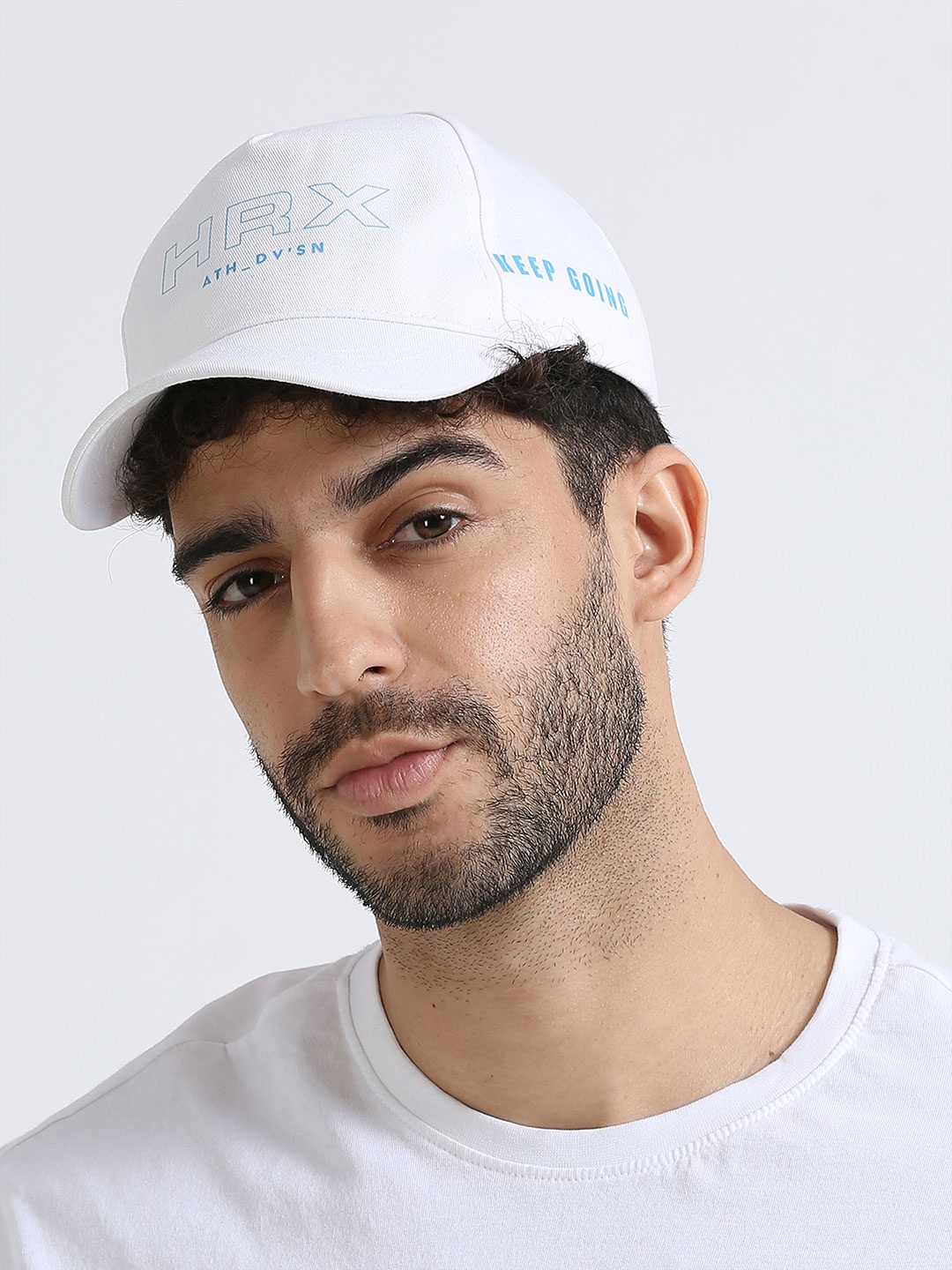 

HRX by Hrithik Roshan Unisex White Printed Cotton Baseball Cap