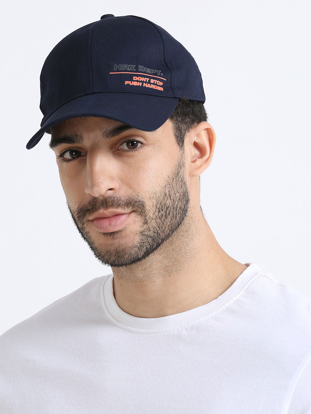 

HRX by Hrithik Roshan Unisex Printed Cotton Visor Cap, Navy blue
