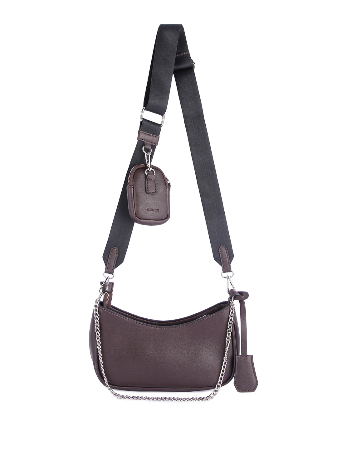 

CERES Women Leather Sling Bag, Coffee brown