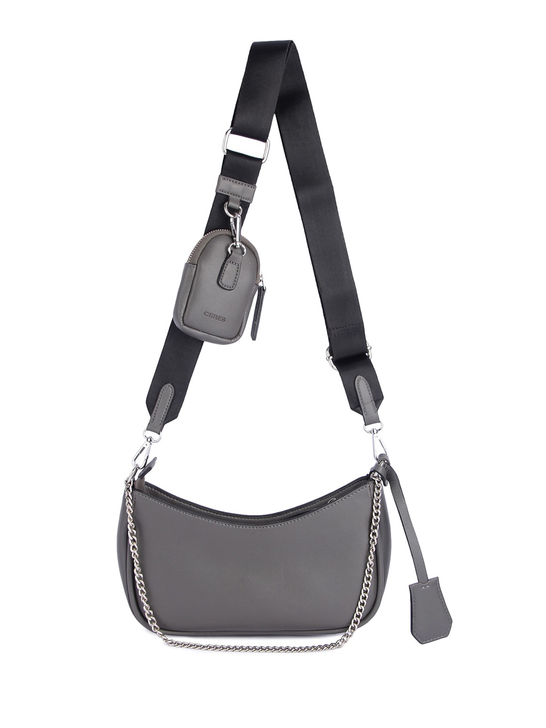 

CERES Women Leather Sling Bag, Grey
